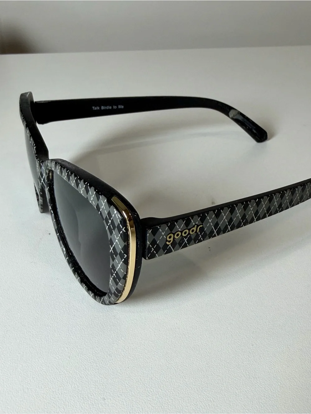Goodr Women’s Argyle Pattern Chess Black Cat-Eye Sunglasses
